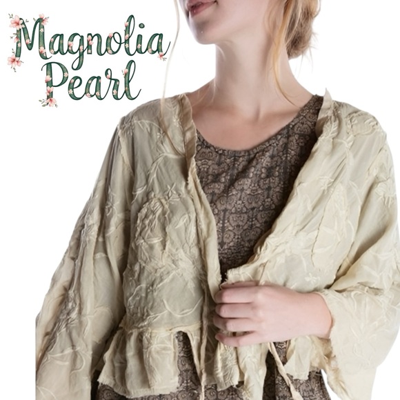 Magnolia Pearl “Lise Lotte” Style Piano Shawl Jacket OSFM JACKET 342 ANWHT RARE - Picture 2 of 10